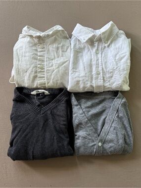 Toddler Boys Dress Shirt & Sweater Bundle